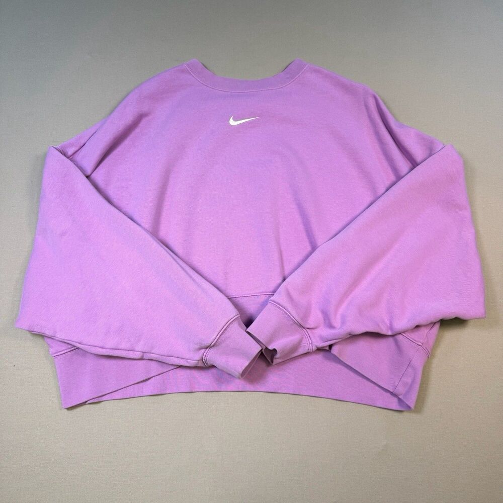 Nike Women's Pink/Purple Crewneck Crop Pullover Sweatshirt Size Medium